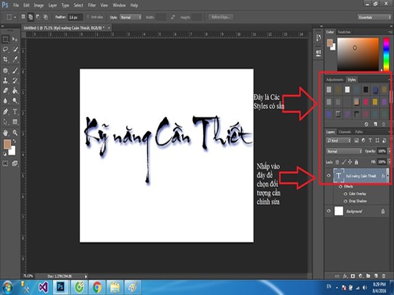 Chỉnh sửa logo thư pháp bằng photoshop