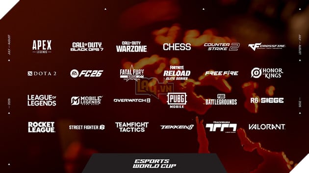 Danh sách các tựa game sẽ có mặt tại Esports World Cup 2026